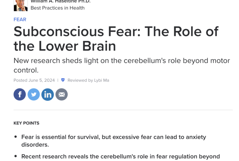 Subconscious Fear: The Role of the Lower Brain